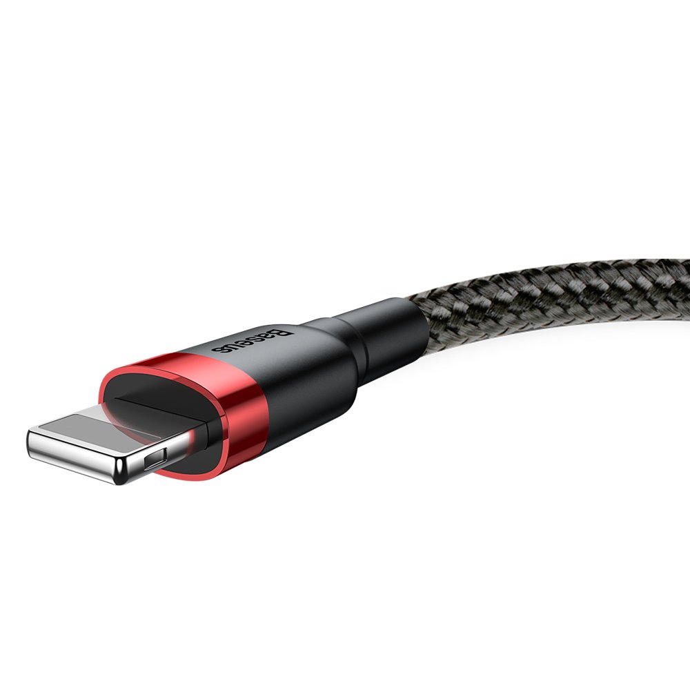 USB-A to Lightning Baseus Cafule Data and Charging Cable, 18W, 0.5m, Red CALKLF-A19