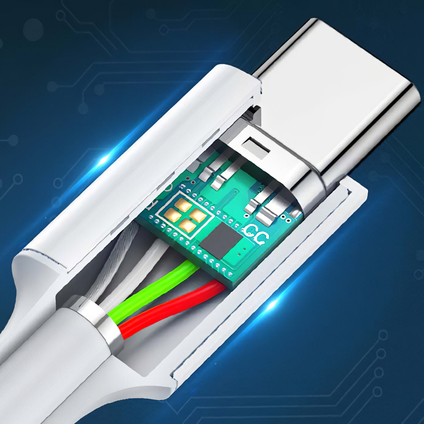 USB-C data- och laddningskabel - USB-C UGREEN US264, 60W, 1m, vit