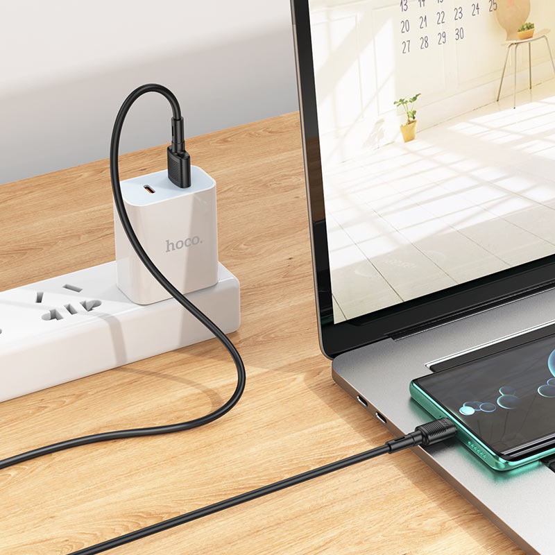 USB-A till USB-C data- och laddningskabel HOCO X83 Victory, 20W, 1m, Svart