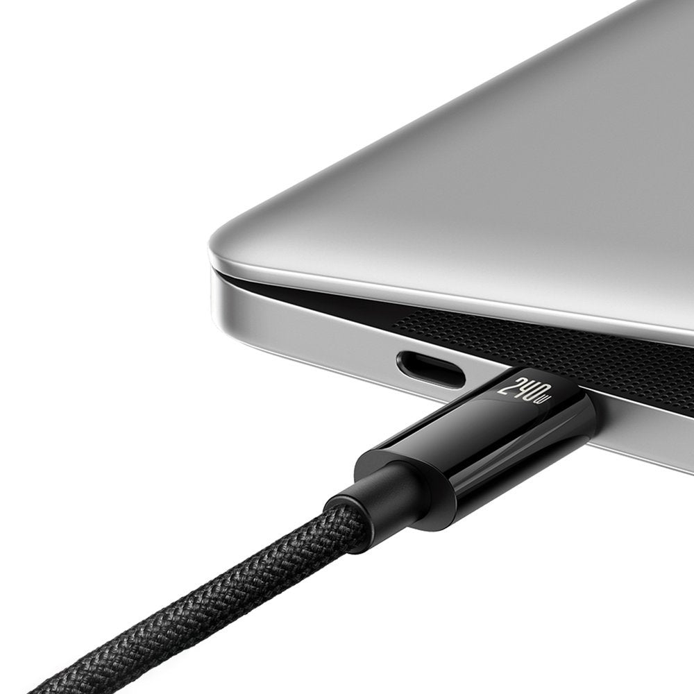 USB-C data- och laddningskabel - USB-C Baseus Tungsten Gold, 240W, 2m, svart CAWJ04010101