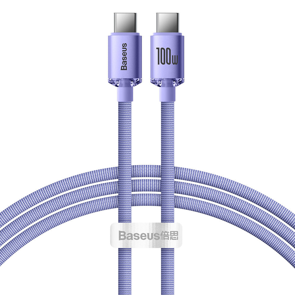 USB-C Data and Charging Cable - USB-C Baseus Crystal Shine Series, 100W, 1.2m, Purple CAJY000605