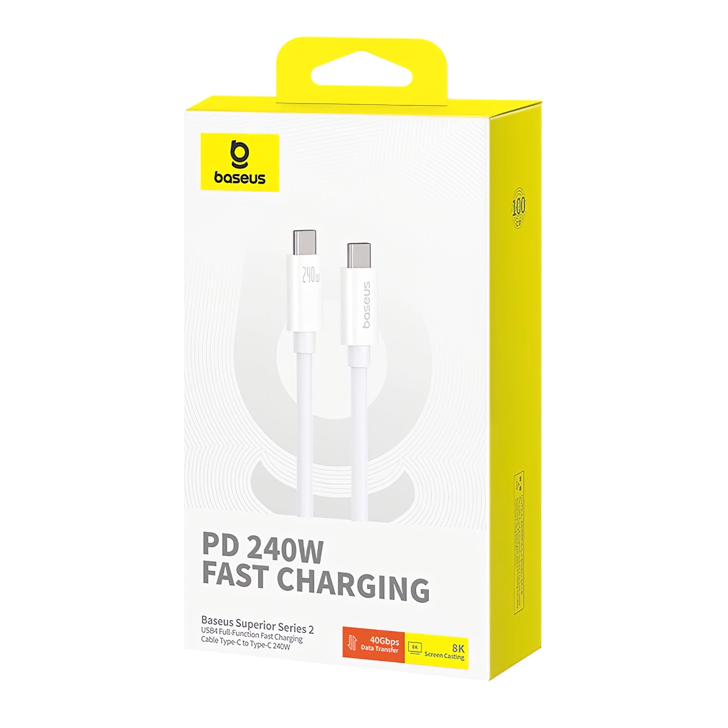 USB-C data- och laddningskabel - USB-C Baseus Superior Series 2, 240W, 1m, vit P10365200211-02