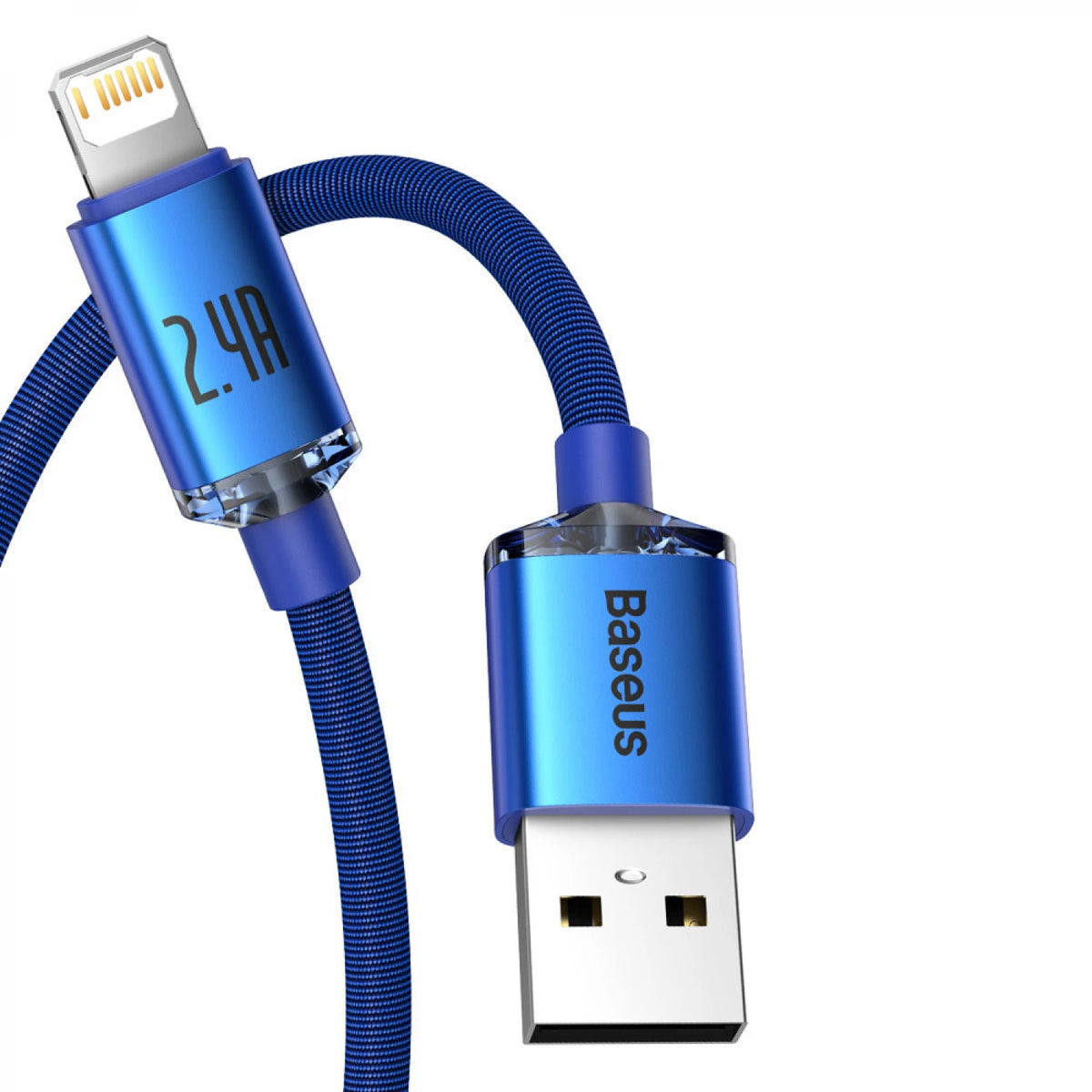 Baseus Crystal Shine Series USB-A - Lightning data- och laddningskabel, 18W, 2m, blå CAJYY000103