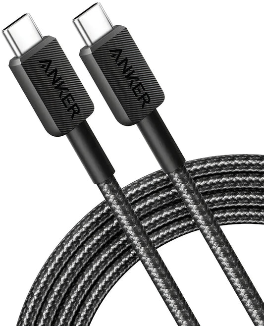 USB-C data- och laddningskabel - USB-C Anker 310, 240 W, 0,9 m, svart A81D5H11