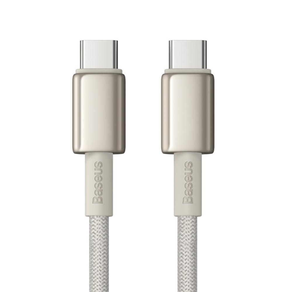 USB-C till USB-C Data- och Laddningskabel Baseus Tungsten Gold, 100W, 2m, Guld P10319800G21-01