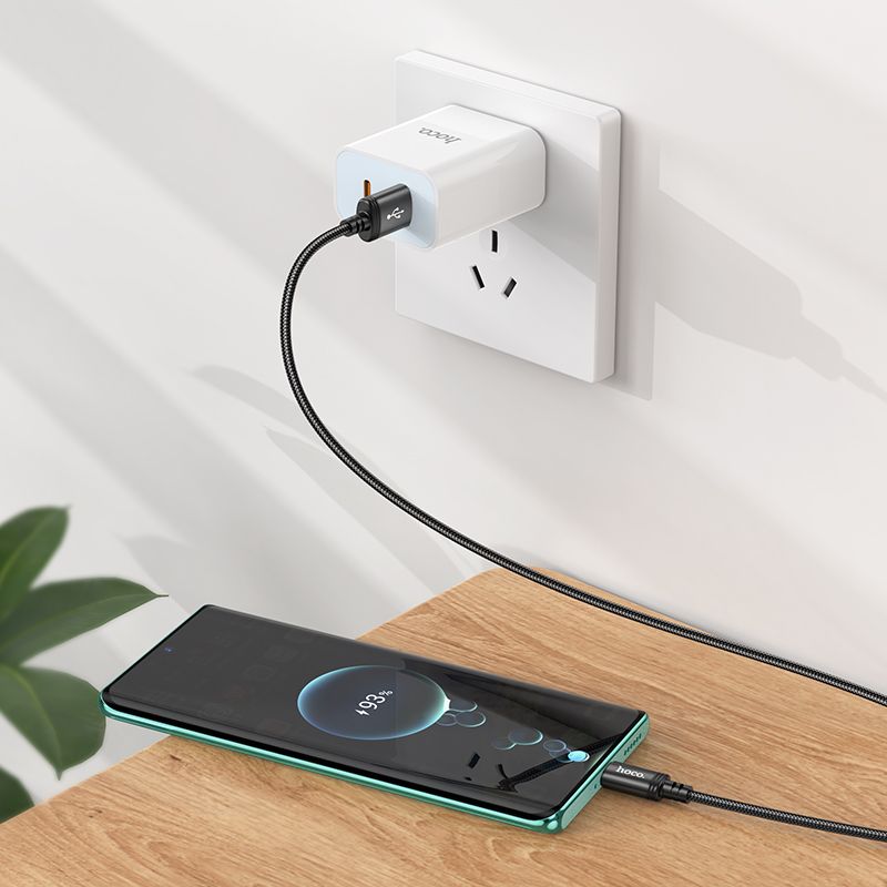 USB-A till USB-C data- och laddningskabel HOCO X89, 18W, 1m, Svart