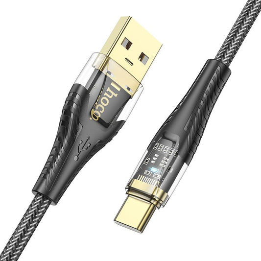 Data- och laddningskabel USB-A - USB-C HOCO U121, 18W, 1.2m, Svart