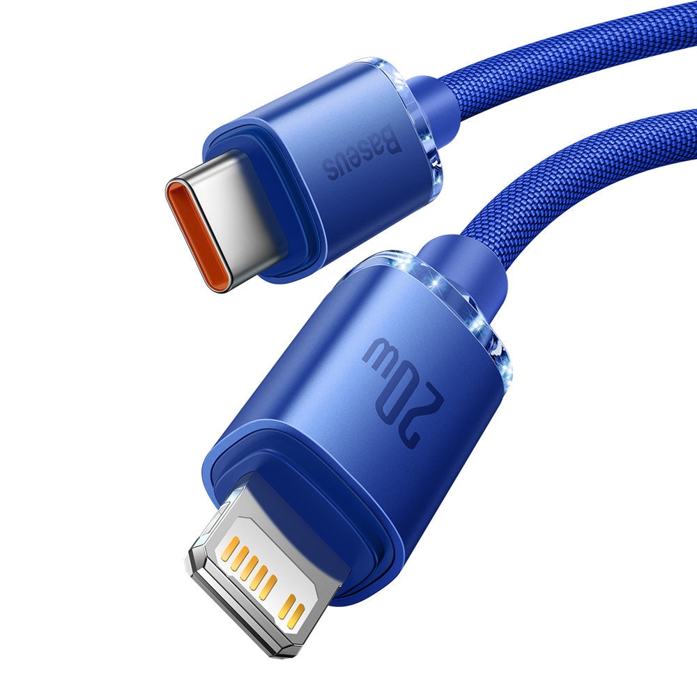 USB-C till Lightning-kabel Baseus Crystal Shine Series, 20W, 1.2m, Blå CAJY000203