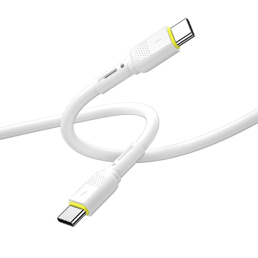Data- och laddningskabel USB-C till USB-C WiWu Wi-C034, 60W, 1.2m, Vit