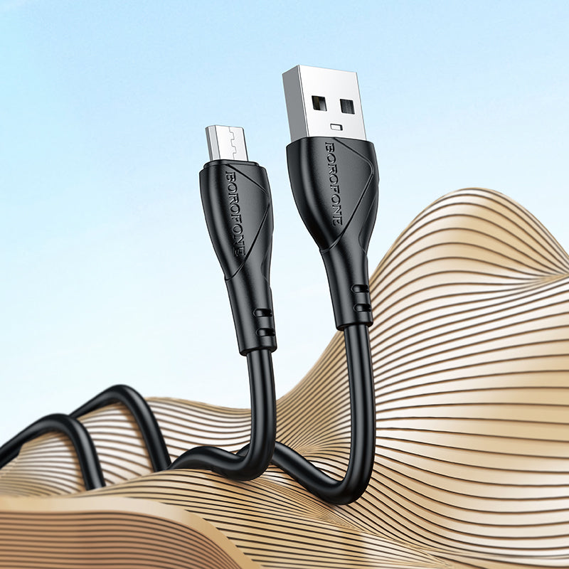 USB-A till microUSB-laddnings- och datakabel Borofone BX121 Energy, 18W, 1m, Svart