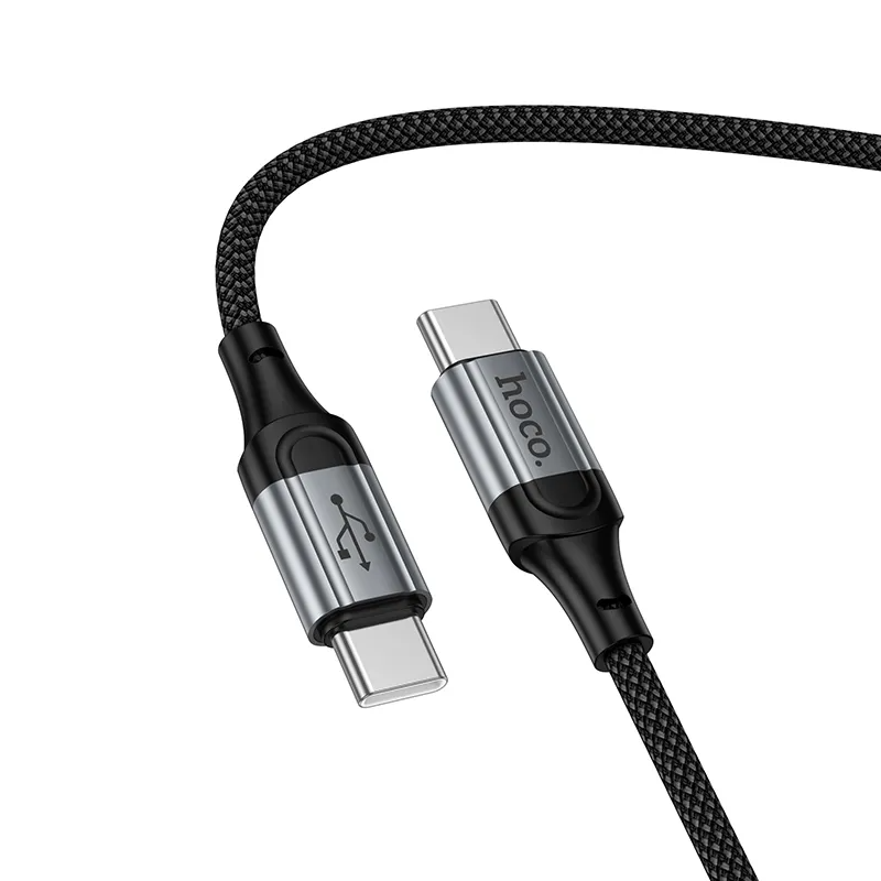 USB-C till USB-C data- och laddningskabel HOCO X121, 60W, 1.5m, Svart
