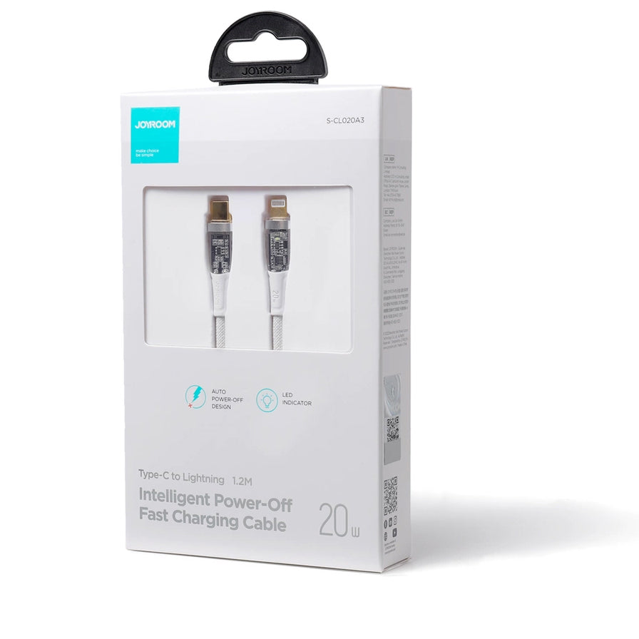 USB-C till Lightning data- och laddningskabel Joyroom S-CL020A3, 20W, 1,2m, vit