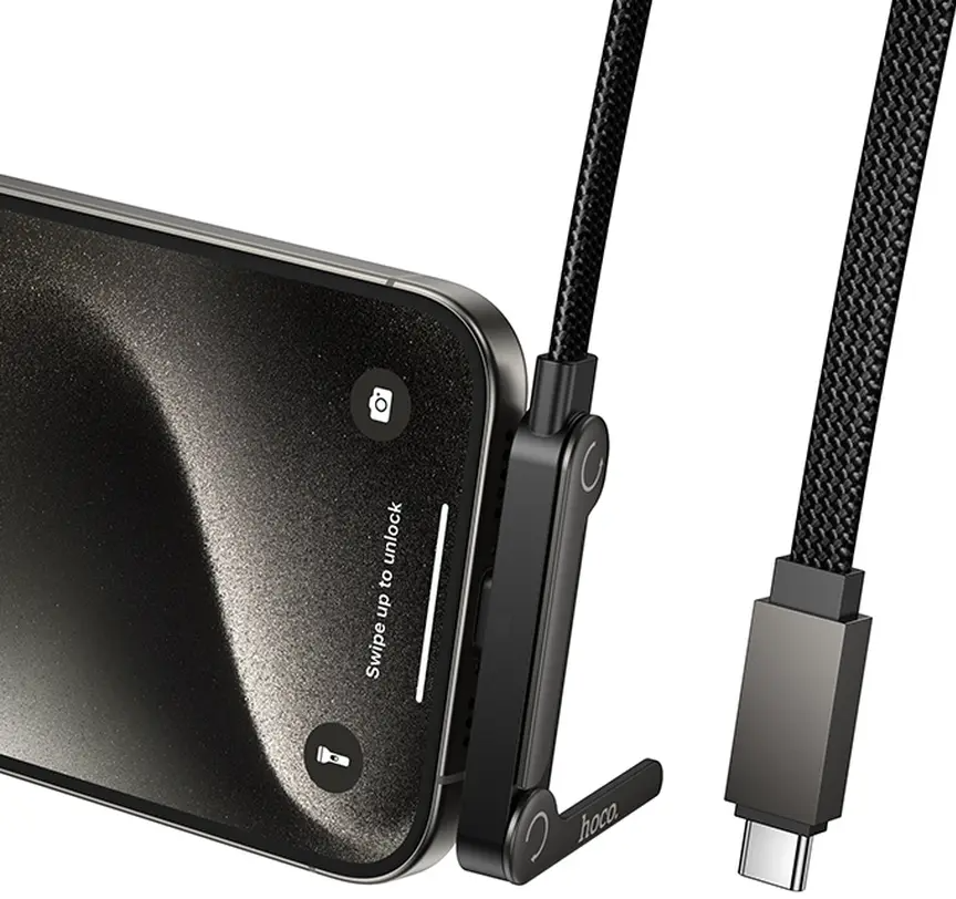 USB-C Data- och laddningskabel - USB-C HOCO U150 Exquisite, 60W, 1,2m, Svart