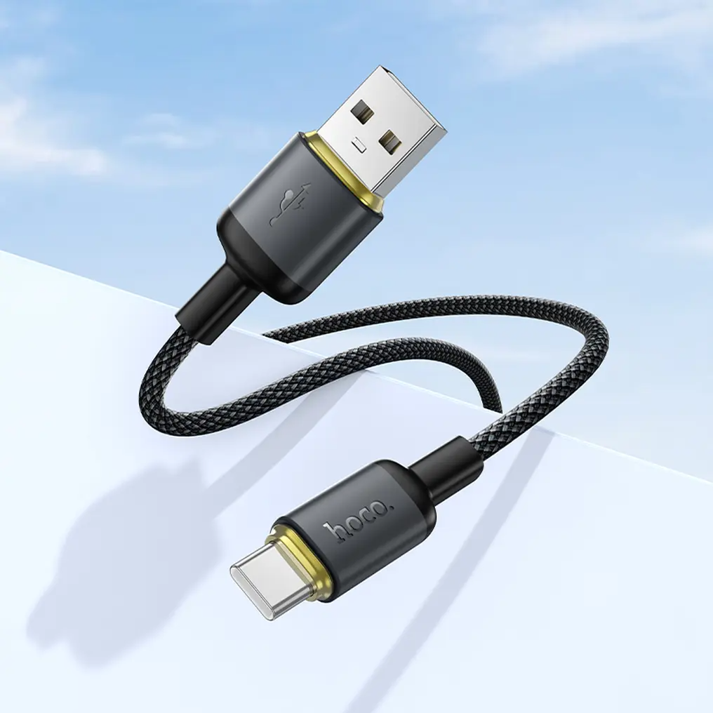 USB-A till USB-C datakabel och laddningskabel HOCO X128 Benefit, 36W, 1m, svart