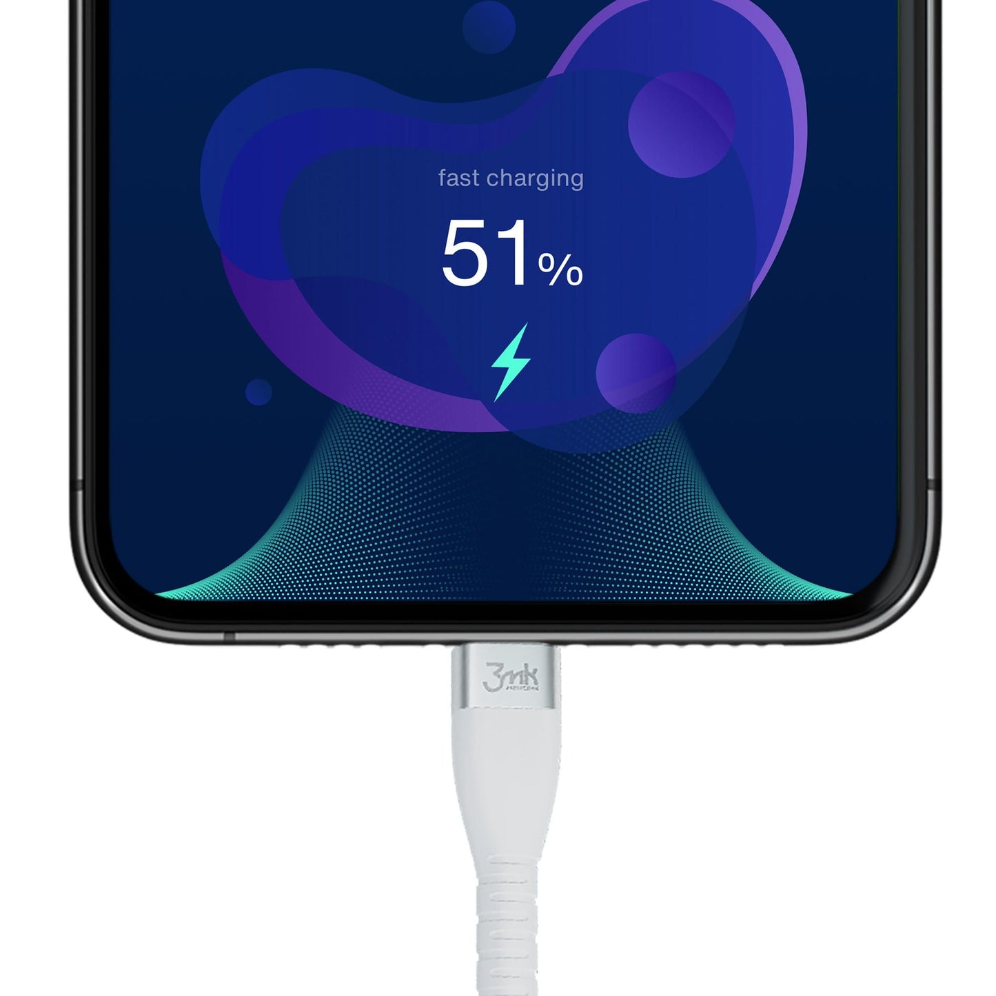 USB-C Data- och laddningskabel - USB-C 3MK Hyper Silicone, 60W, 1m, Vit