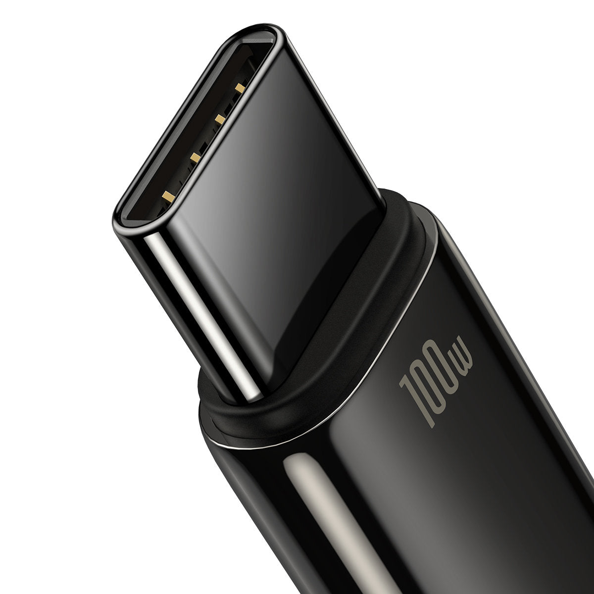 USB-A till USB-C Baseus Tungsten Gold, 100W, 2m, svart CAWJ00010101