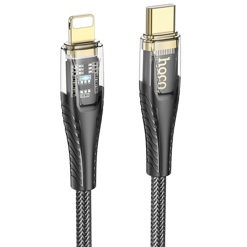 Data- och laddningskabel USB-C - Lightning HOCO U121, 27W, 1.2m, Svart