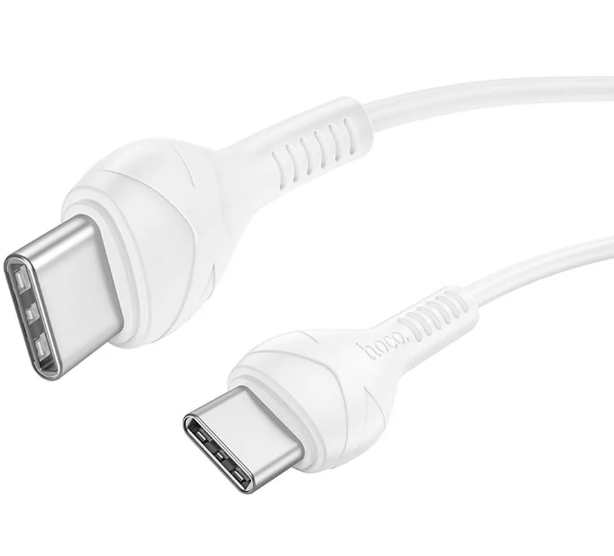 USB-C till USB-C data- och laddningskabel HOCO X37, 60W, 1m, Vit