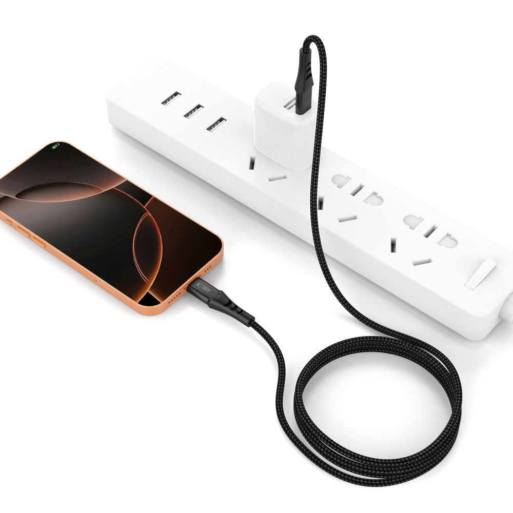 USB-C Data- och laddningskabel - USB-C Tech-Protect UB11T Ultraboost, 100W, 2m, Svart