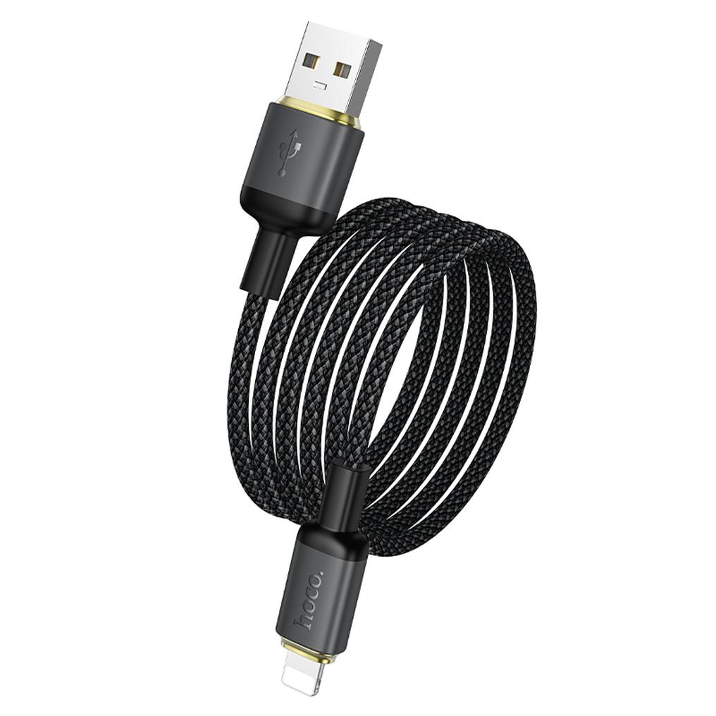 USB-A till Lightning data- och laddningskabel HOCO X128 Benefit, 12W, 1m, svart
