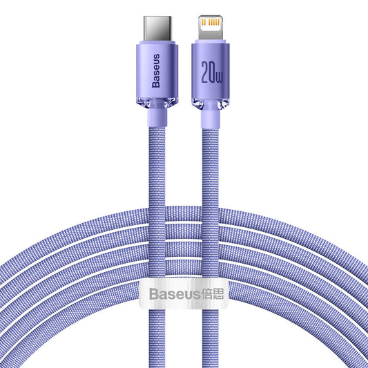 USB-C till Lightning-kabel Baseus Crystal Shine Series, 20W, 2m, Lila CAJY000305