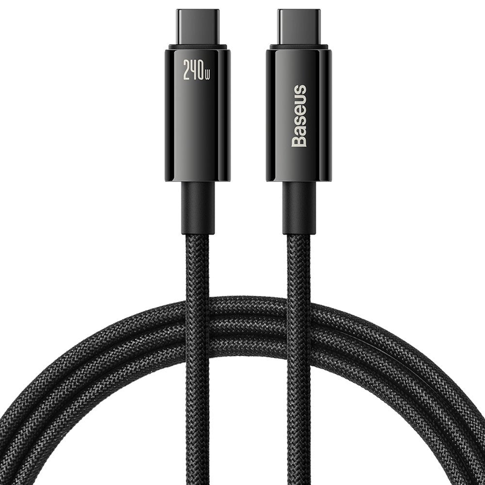 USB-C data- och laddningskabel - USB-C Baseus Tungsten Gold, 240W, 2m, svart CAWJ04010101