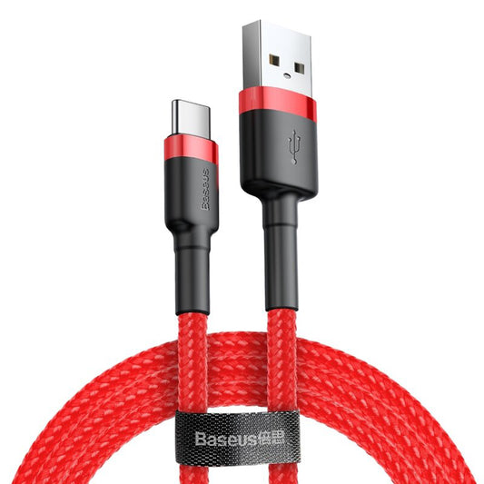 Data- och laddningskabel USB-A - USB-C Baseus Cafule, 18W, 2m, Röd CATKLF-C09