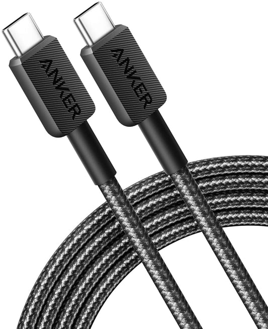USB-C data- och laddningskabel - USB-C Anker 322, 60W, 0,9m, svart A81F5G11