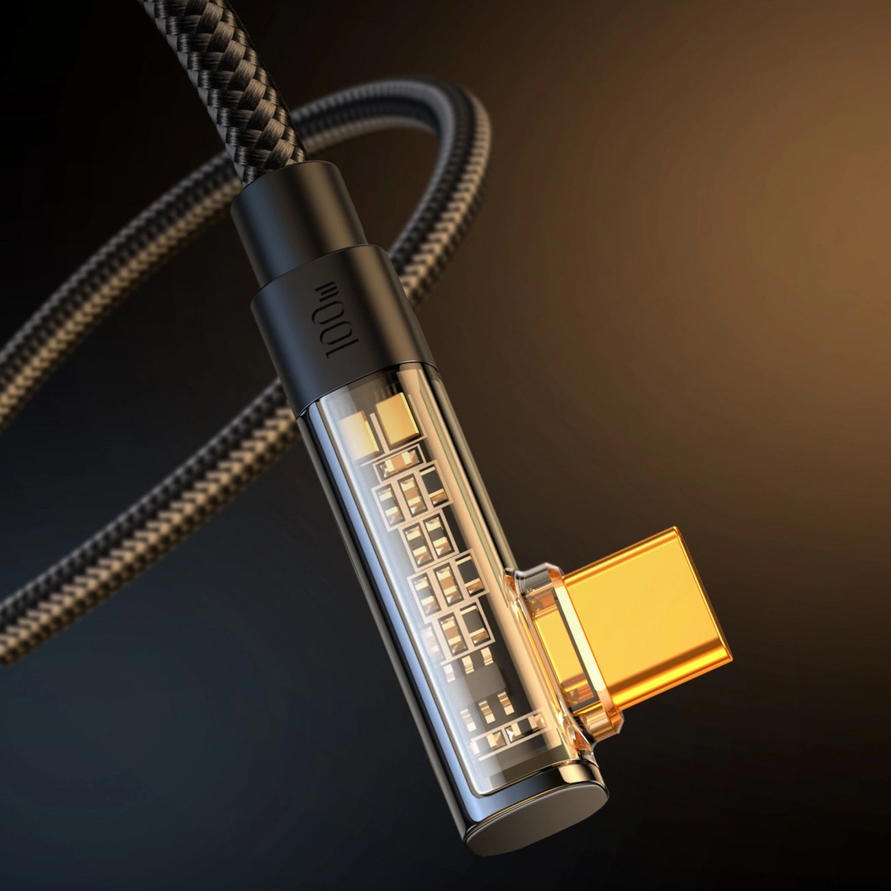 USB-C till USB-C data- och laddningskabel Joyroom S-A6 Angled, 100W, 1.2m, Svart