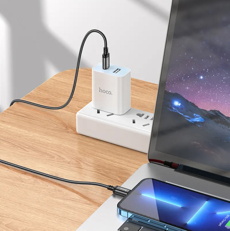 USB-C - Lightning Data- och Laddningskabel HOCO X89, 27W, 2m, Svart