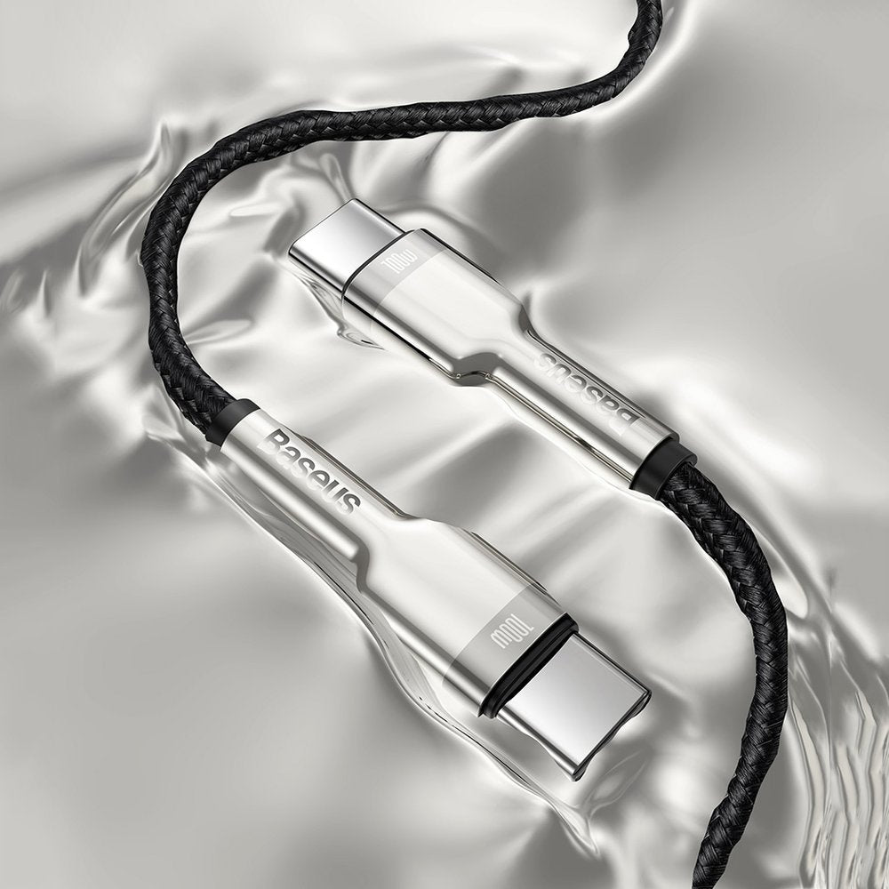 USB-C data- och laddningskabel - USB-C Baseus Cafule Metal Series, 100W, 1m, svart CATJK-C01