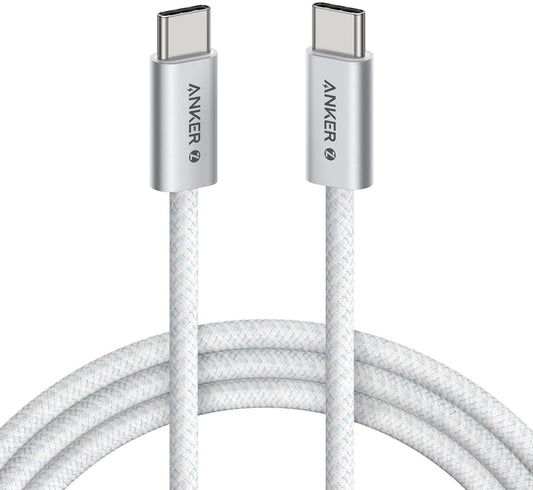 USB-C till USB-C data- och laddningskabel Anker Zolo, 240W, 1m, Vit A8060H21