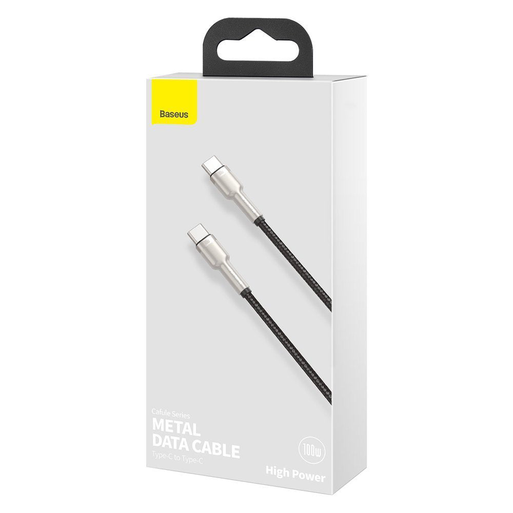 USB-C data- och laddningskabel - USB-C Baseus Cafule Metal Series, 100W, 1m, svart CATJK-C01