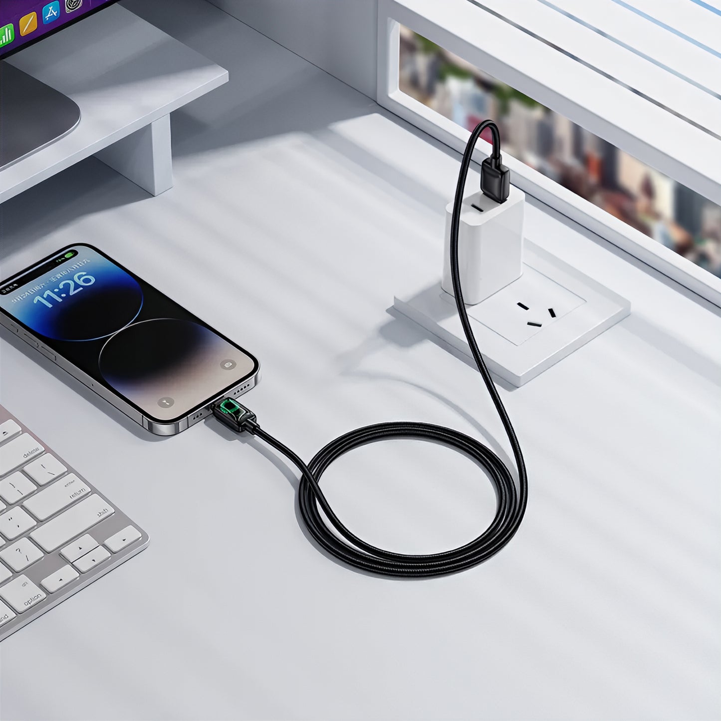 USB-A - Lightning Data- och Laddningskabel HOCO U146, 12W, 1.2m, Svart