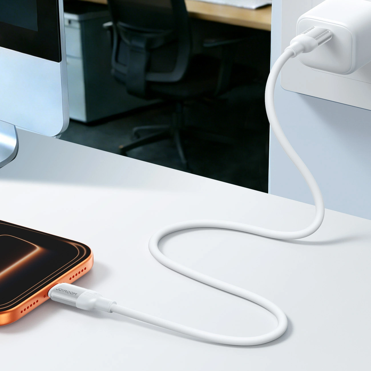 USB-C Data- och Laddningskabel - USB-C Joyroom S-A62 Lively, 60W, 1,2m, Vit