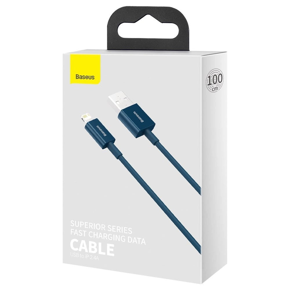 Data- och laddningskabel USB-A - Lightning Baseus Superior Series, 20W, 1m, Blå CALYS-A03