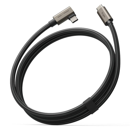 USB-C - USB-C data- och laddningskabel Ringke 2X2 Angled, 240W, 1m, Svart