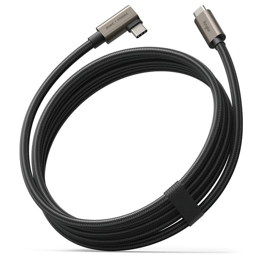 USB-C till USB-C data- och laddningskabel Ringke 2X2 Angled, 240W, 2m, Svart
