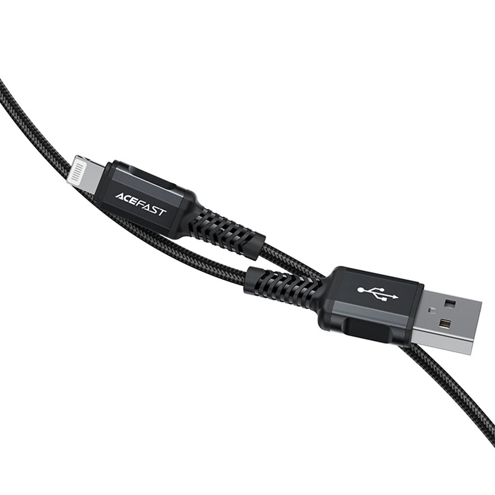 Data- och laddningskabel USB-A - Lightning Acefast C4-02, 18W, 1.8m, Svart