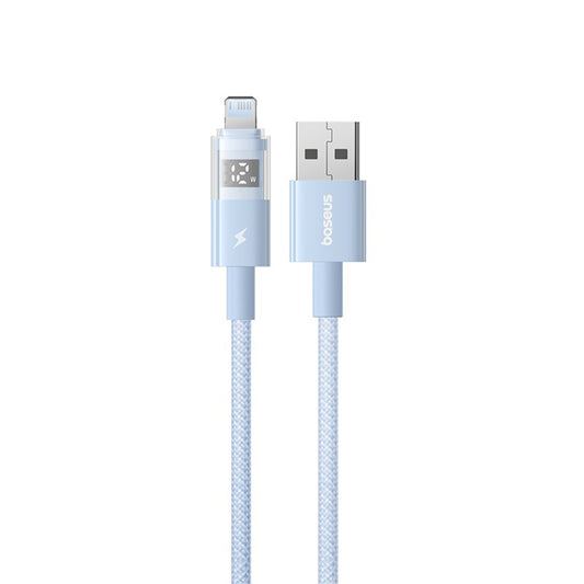 Data- och laddningskabel USB-A - Lightning Baseus Display 2, 12W, 1m, Blå P10382700311-00