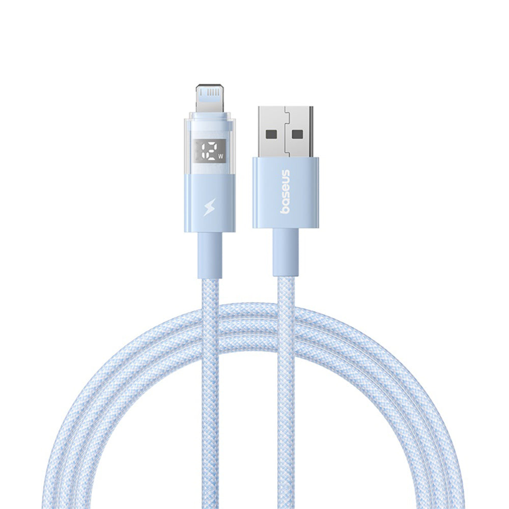 USB-A - Lightning Baseus Display 2 data- och laddningskabel, 12W, 2m, Blå P10382700311-01