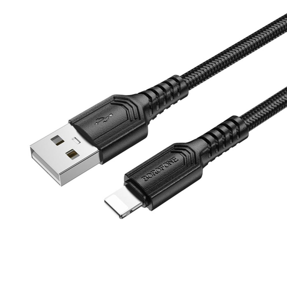 Data- och laddningskabel USB-A - Lightning Borofone BX116 Certain, 18W, 1m, Svart