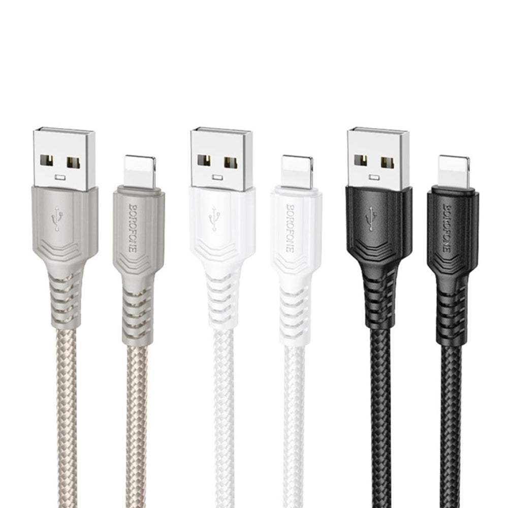 Data- och laddningskabel USB-A - Lightning Borofone BX116 Certain, 18W, 1m, Svart
