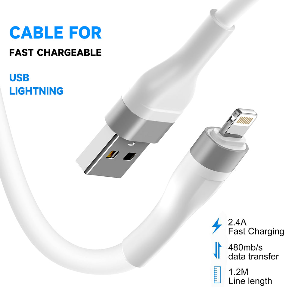 Data- och laddningskabel USB-A - Lightning Lito LD02L, 18W, 1.2m, Vit