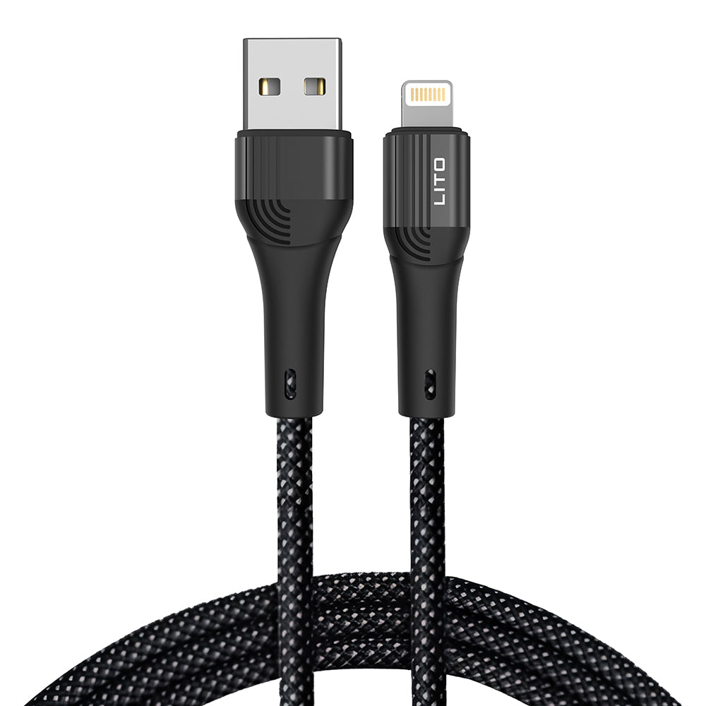 Data- och laddningskabel USB-A - Lightning Lito LD14, 18W, 1m, Svart