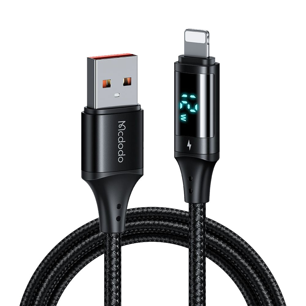 USB-A - Lightning McDodo CA-1060 Display data- och laddningskabel, 12W, 1.2m, Svart