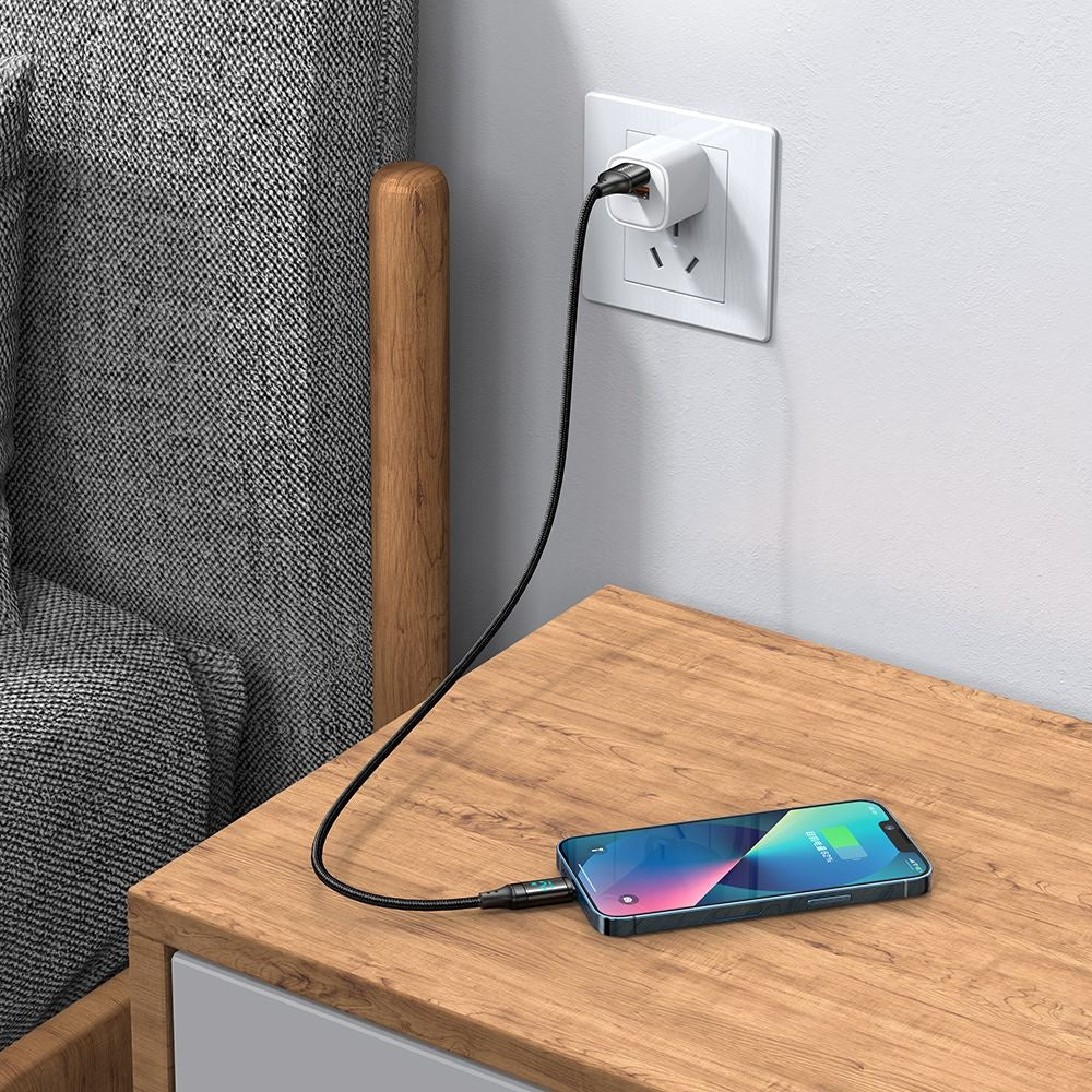 USB-A - Lightning McDodo CA-1060 Display data- och laddningskabel, 12W, 1.2m, Svart