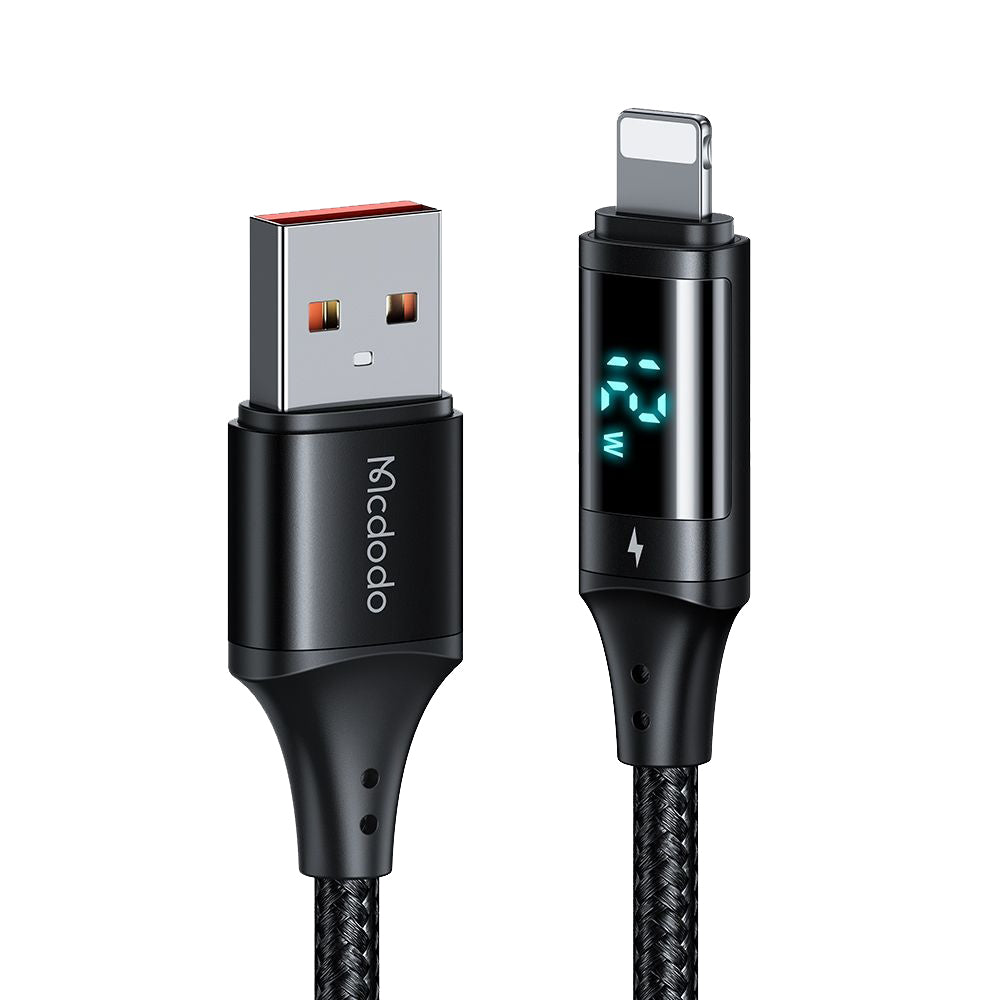 USB-A - Lightning McDodo CA-1060 Display data- och laddningskabel, 12W, 1.2m, Svart