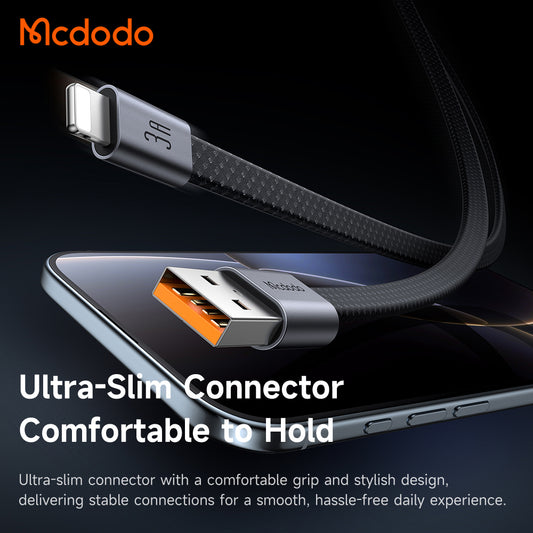 USB-A till Lightning data- och laddningskabel McDodo CA-1160, 18W, 1m, svart