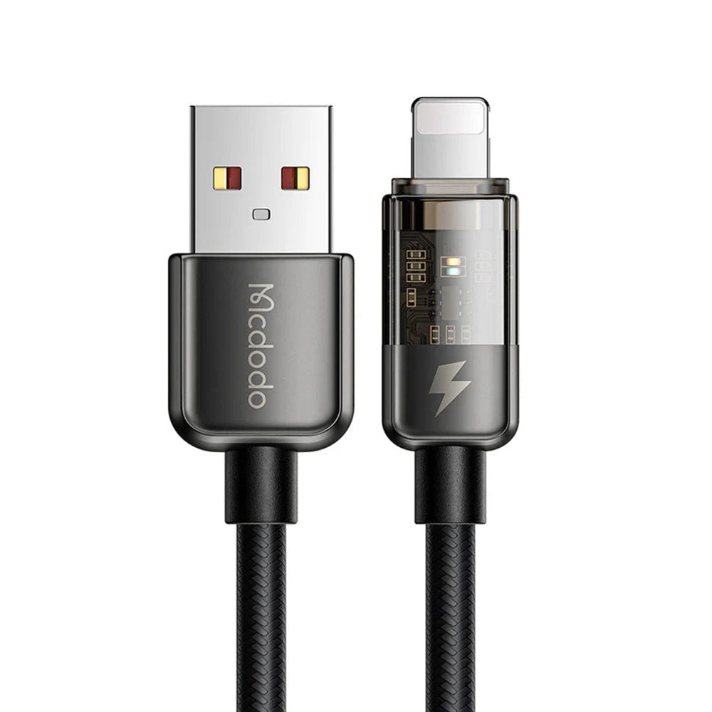 Data- och laddningskabel USB-A - Lightning McDodo CA-3140 Auto Power Off, 18W, 1.2m, Svart